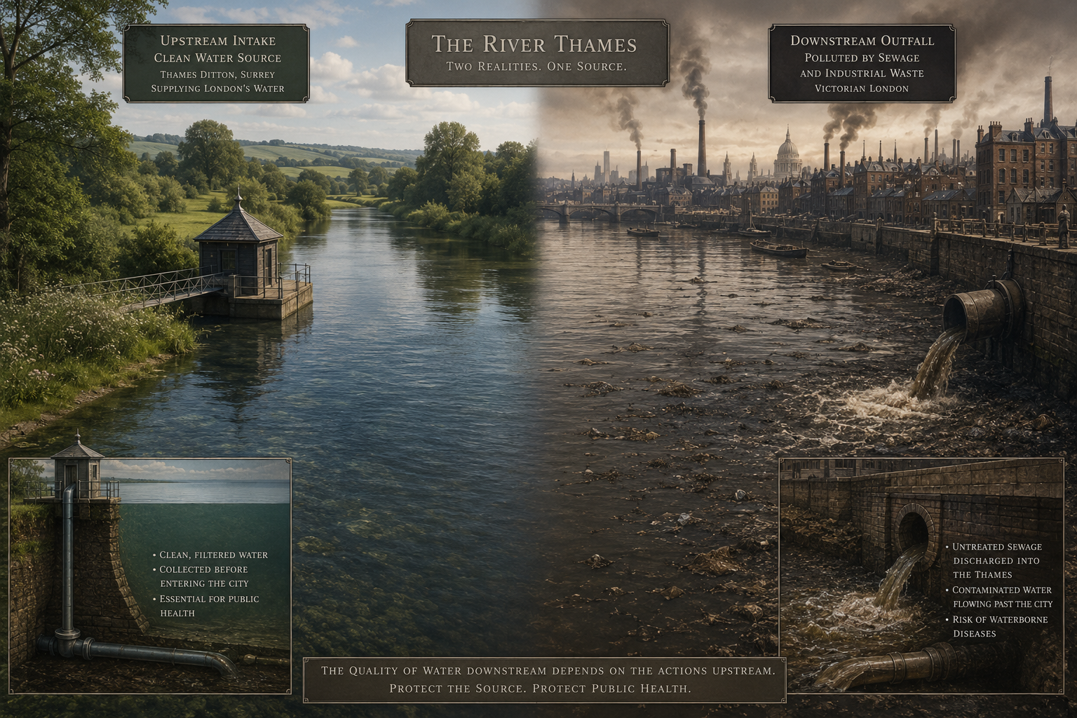 Clean Water vs Contaminated Water